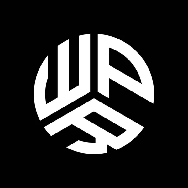 Diseño Del Logotipo Letra Wpr Sobre Fondo Negro Wpr Iniciales — Archivo Imágenes Vectoriales