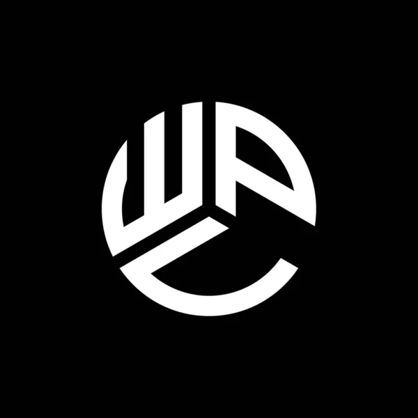 Diseño Del Logotipo Letra Wpu Sobre Fondo Negro Wpu Iniciales — Vector de stock