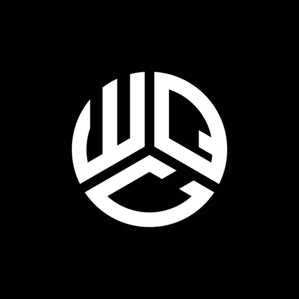 Logo Della Lettera Wqc Sfondo Nero Wqc Creativo Iniziali Lettera — Vettoriale Stock