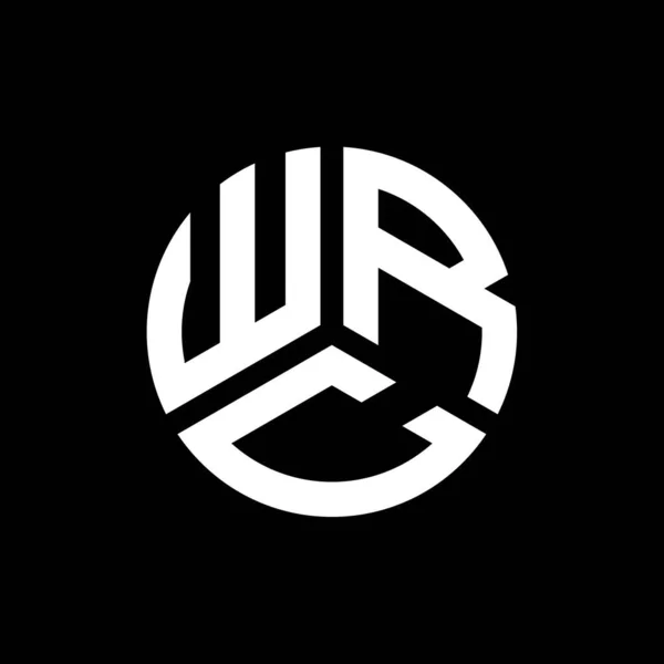 Wrc Písmeno Logo Design Černém Pozadí Wrc Kreativní Iniciály Koncept — Stockový vektor