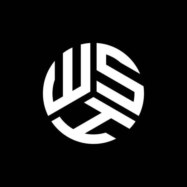 Siyah Arkaplanda Wsh Harf Logosu Tasarımı Wsh Yaratıcı Harflerin Baş — Stok Vektör