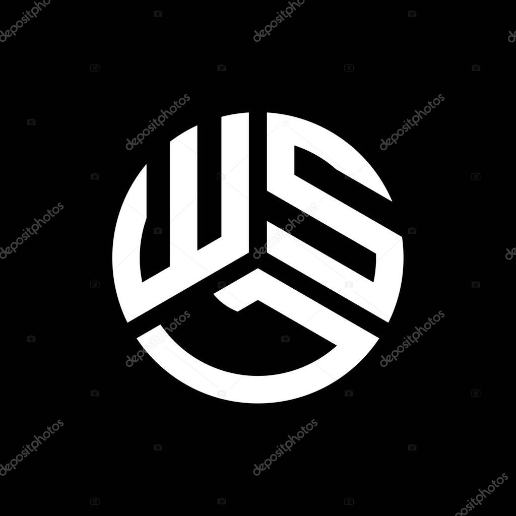 Diseño del logotipo de la letra WSL sobre fondo negro. WSL iniciales