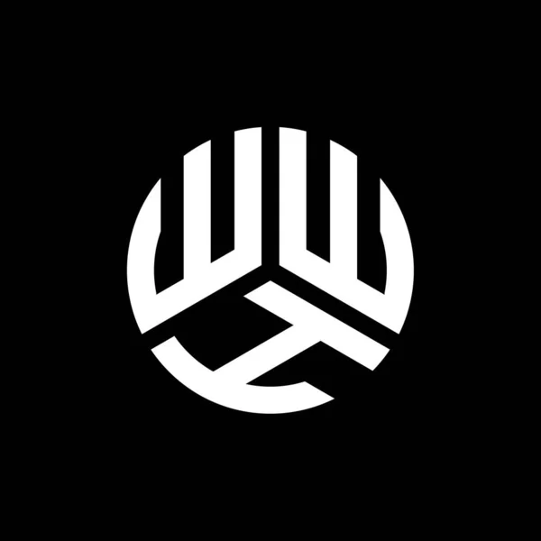 Wwh Logo Ontwerp Zwarte Achtergrond Wwh Creatieve Initialen Letter Logo — Stockvector