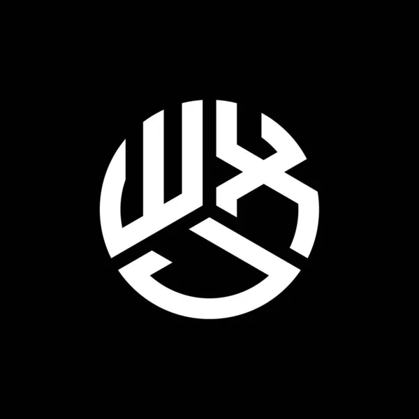 Wxj Brev Logotyp Design Svart Bakgrund Wxj Kreativa Initialer Brev — Stock vektor