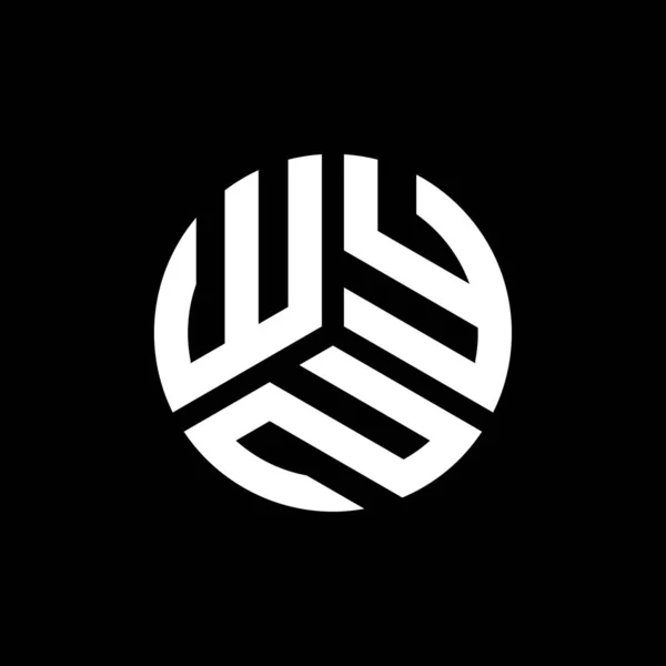 Wyn Lettre Logo Design Sur Fond Noir Wyn Initiales Créatives — Image vectorielle
