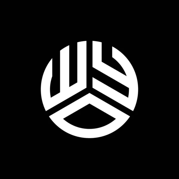 Wyo Lettre Logo Design Sur Fond Noir Wyo Initiales Créatives — Image vectorielle