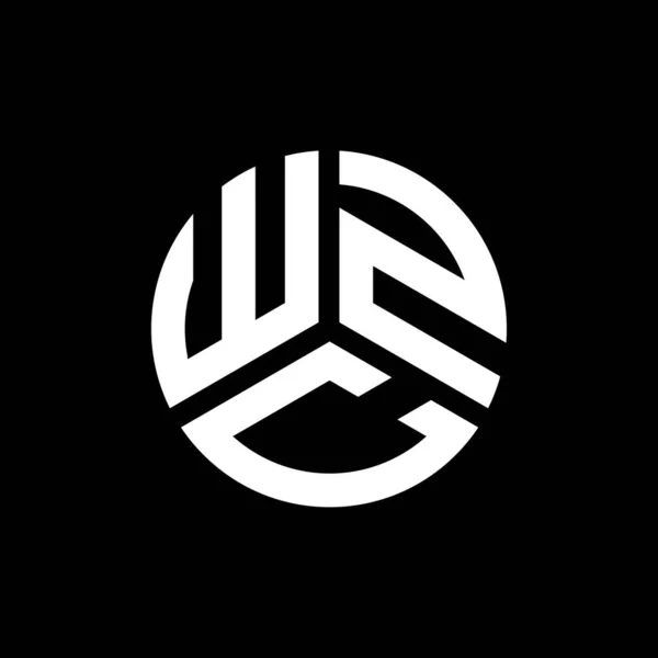 Дизайн Логотипа Wzc Чёрном Фоне Концепция Логотипа Инициалами Wzc Wzc — стоковый вектор