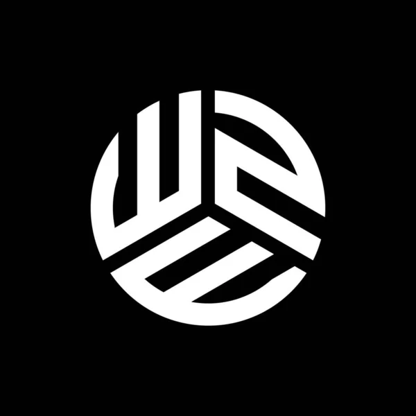 Wze Letter Logo Ontwerp Zwarte Achtergrond Wze Creatieve Initialen Letter — Stockvector