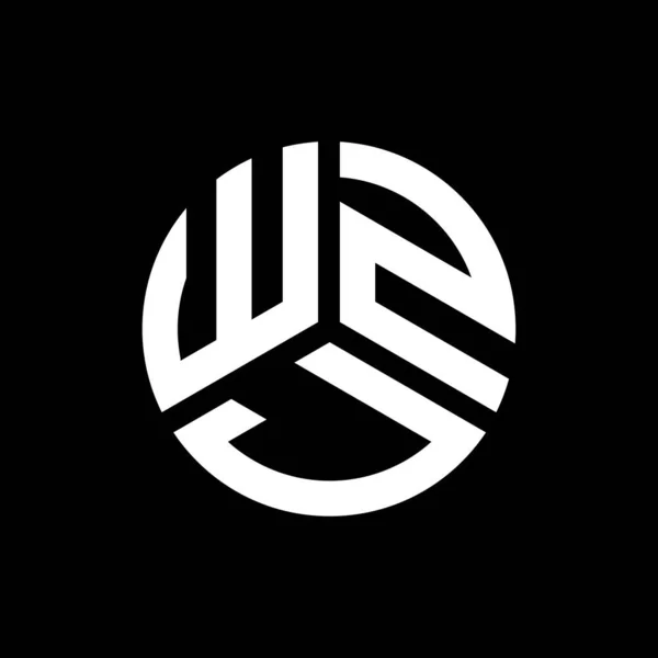 Diseño Del Logotipo Letra Wzj Sobre Fondo Negro Wzj Iniciales — Archivo Imágenes Vectoriales