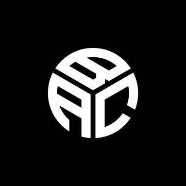 Siyah arka planda BAC harf logosu tasarımı. BAC yaratıcı harflerin baş harfleri logo kavramı. BAC harf tasarımı.