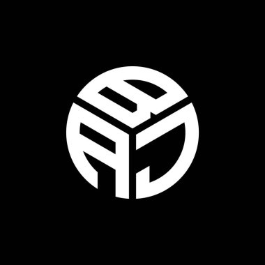 BAJ harf logosu tasarımı siyah arka planda. BAJ yaratıcı harflerin baş harfleri logo kavramı. BAJ harf tasarımı.