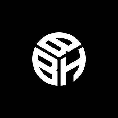 Siyah arka planda BBH harf logosu tasarımı. BBH yaratıcı harflerin baş harfleri logo kavramı. BBH harf tasarımı.