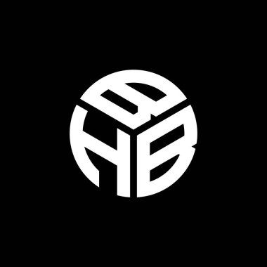 Siyah arkaplanda BHB harf logosu tasarımı. BHB yaratıcı harflerin baş harfleri logo kavramı. BHB harf tasarımı.