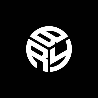 Siyah arka planda BRY harf logosu tasarımı. BRY yaratıcı harflerin baş harfleri logo kavramı. BRY harf tasarımı.