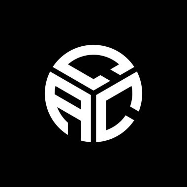 Siyah arka planda CAC harf logosu tasarımı. CAC yaratıcı harf logosu konsepti. CAC harf tasarımı.