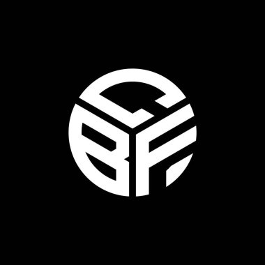 Siyah arka planda CBF harf logosu tasarımı. CBF yaratıcı harf logosu konsepti. CBF harf tasarımı.