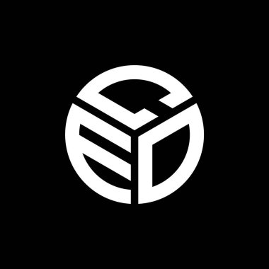 Siyah arka planda CEO harfi logosu tasarımı. CEO yaratıcı harflerin baş harfleri logo konsepti. CEO harf tasarımı.