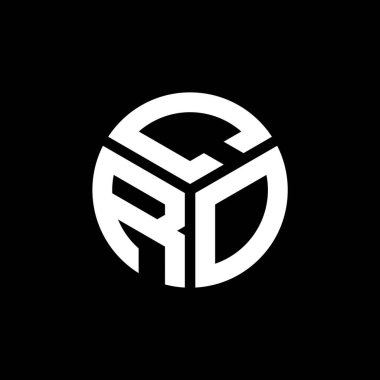 Siyah arka planda CRO harf logosu tasarımı. CRO yaratıcı harflerin baş harfleri logo kavramı. CRO harf tasarımı.