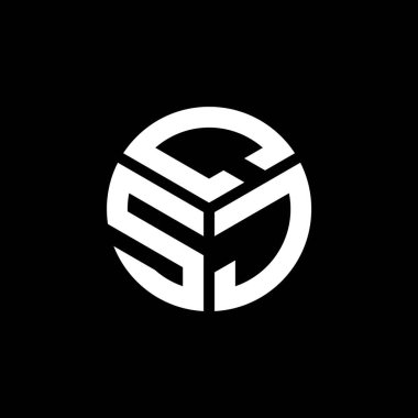 Siyah arka planda CSJ harf logosu tasarımı. CSJ yaratıcı harflerin baş harfleri logo kavramı. CSJ harf tasarımı.