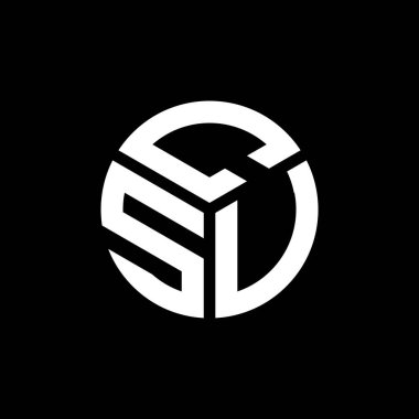 OYİ harf logosu tasarımı siyah arka planda. CSU yaratıcı harflerin baş harfleri logo konsepti. CSU harf tasarımı.