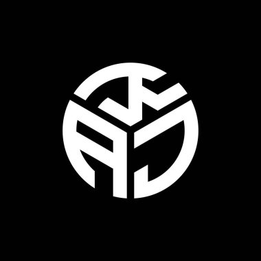 Siyah arka planda KAJ harfi logo tasarımı. KAJ yaratıcı harflerin baş harfleri logo kavramı. KAJ harf tasarımı.