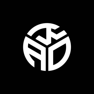 Siyah arka planda KAO harf logosu tasarımı. KAO yaratıcı harflerin baş harfleri logo kavramı. KAO harf tasarımı.