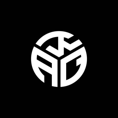 Siyah arka planda KAQ harfi logo tasarımı. KAQ yaratıcı harflerin baş harfleri logo kavramı. KAQ harf tasarımı.