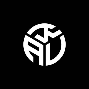 Siyah arka planda KAU harf logosu tasarımı. KAU yaratıcı harf logosu konsepti. KAU harf tasarımı.