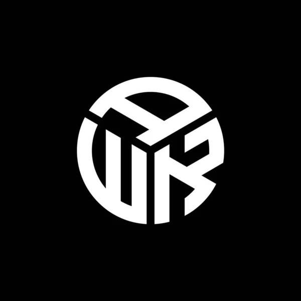 Awk Lettre Logo Design Sur Fond Noir Awk Initiales Créatives — Image vectorielle