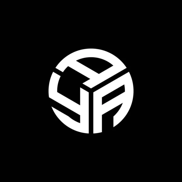 Aya Design Logotipo Carta Fundo Preto Aya Iniciais Criativas Conceito — Vetor de Stock