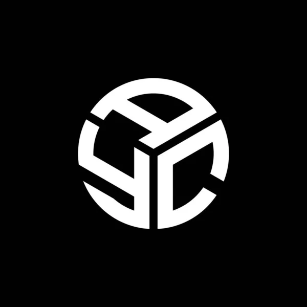 Projeto Logotipo Carta Ayc Fundo Preto Ayc Iniciais Criativas Conceito —  Vetores de Stock