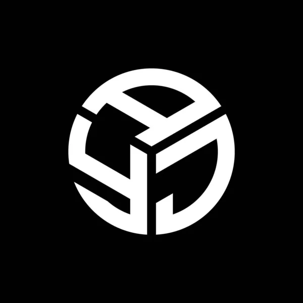 Ayj Σχέδιο Λογότυπο Επιστολή Μαύρο Φόντο Δημιουργικά Αρχικά Ayj Έννοια — Διανυσματικό Αρχείο