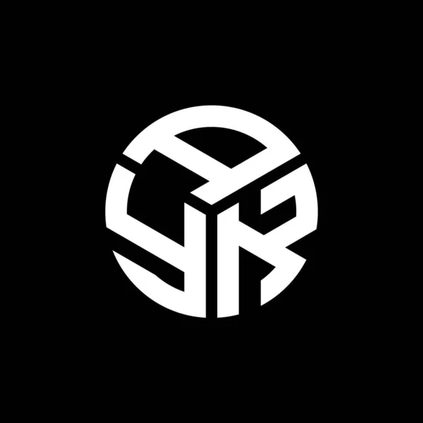 Projeto Logotipo Carta Ayk Fundo Preto Ayk Iniciais Criativas Conceito —  Vetores de Stock
