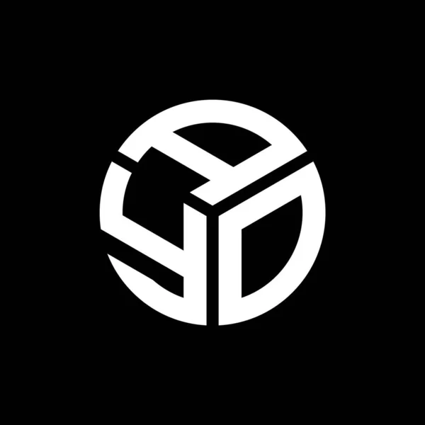 Projekt Logo Litery Ayo Czarnym Tle Ayo Twórcze Inicjały Koncepcja — Wektor stockowy