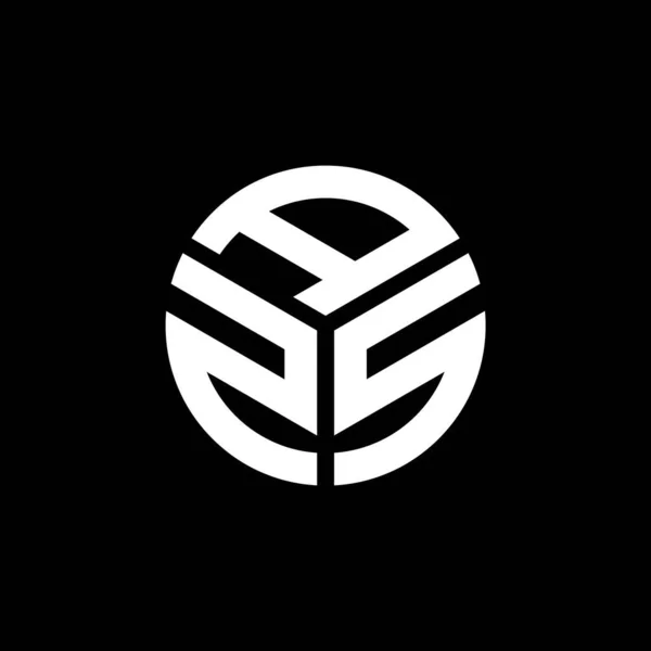 Projekt Logo Litery Azs Czarnym Tle Inicjały Twórcze Azs Koncepcja — Wektor stockowy