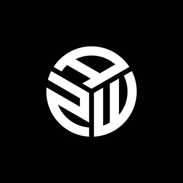 Azw Lettera Logo Design Sfondo Nero Azw Creativo Iniziali Lettera — Vettoriale Stock