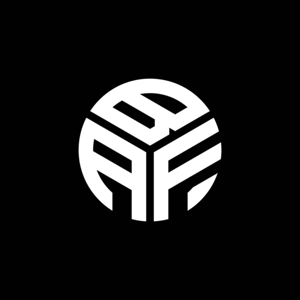 Baf Lettre Logo Design Sur Fond Noir Baf Initiales Créatives — Image vectorielle