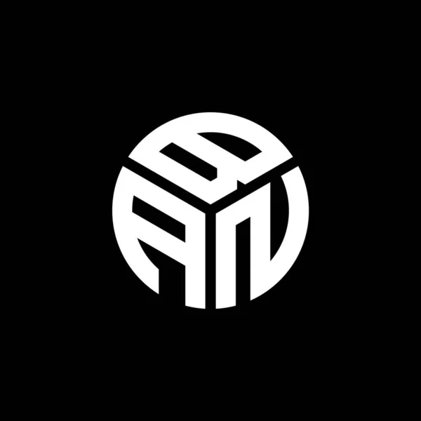 Ban Letter Logo Ontwerp Zwarte Achtergrond Ban Creatieve Initialen Letter — Stockvector