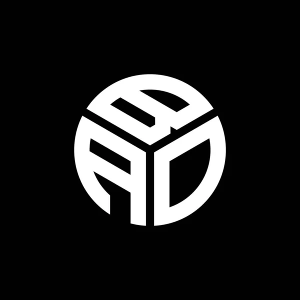 Diseño Del Logotipo Letra Bao Sobre Fondo Negro Bao Iniciales — Vector de stock