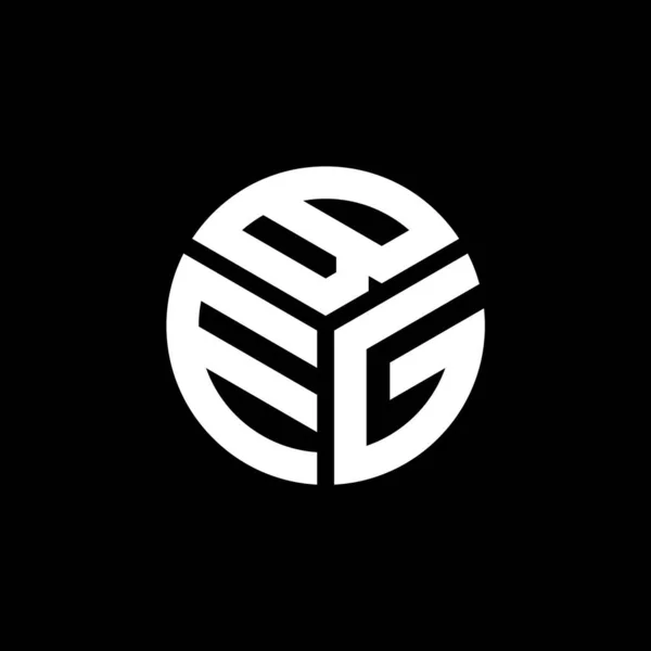 Diseño Del Logotipo Letra Beg Sobre Fondo Negro Beg Iniciales — Vector de stock