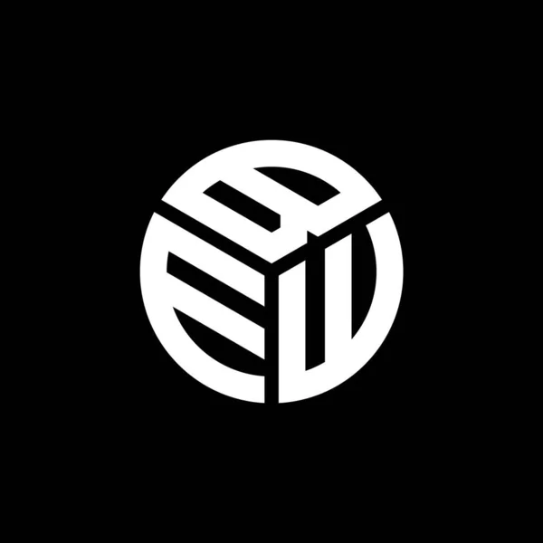 Projekt Logo Litery Bew Czarnym Tle Bew Twórcze Inicjały Koncepcja — Wektor stockowy