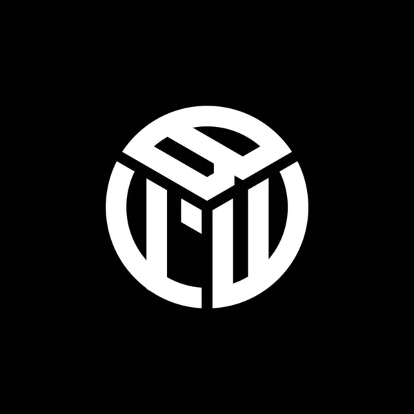 Projekt Logo Litery Bfw Czarnym Tle Bfw Twórcze Inicjały Koncepcja — Wektor stockowy