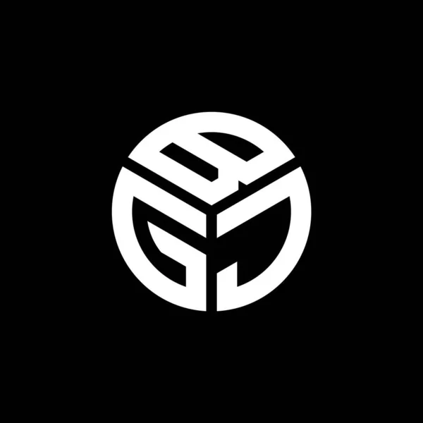Bgj Lettre Logo Design Sur Fond Noir Bgj Initiales Créatives — Image vectorielle