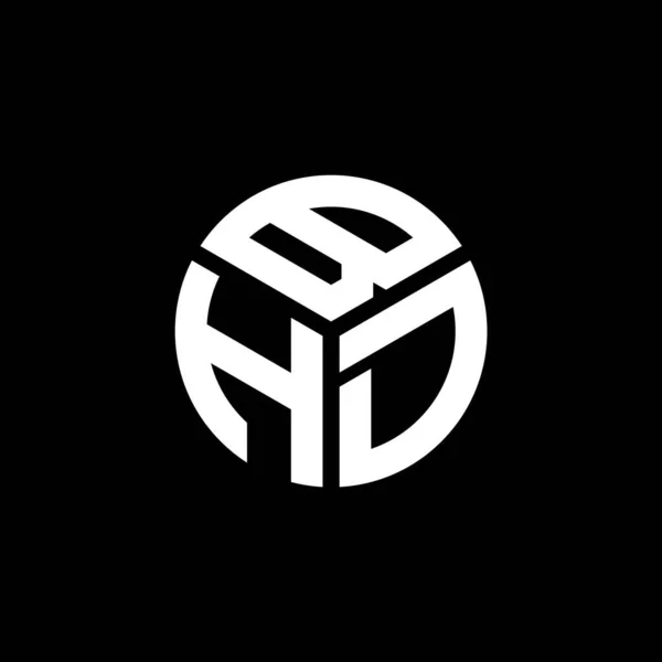 Logo Della Lettera Bhd Sfondo Nero Bhd Creativo Iniziali Lettera — Vettoriale Stock