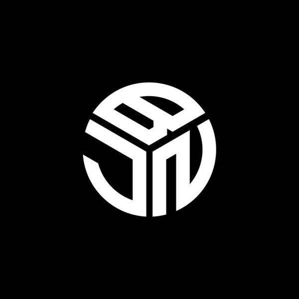 Diseño Del Logotipo Letra Bjn Sobre Fondo Negro Bjn Iniciales — Vector de stock