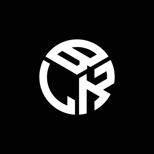 Projeto Logotipo Carta Blk Fundo Preto Blk Iniciais Criativas Conceito —  Vetores de Stock