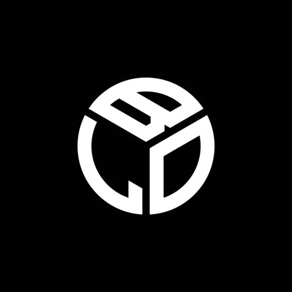 Diseño Del Logotipo Letra Blo Sobre Fondo Negro Blo Iniciales — Archivo Imágenes Vectoriales