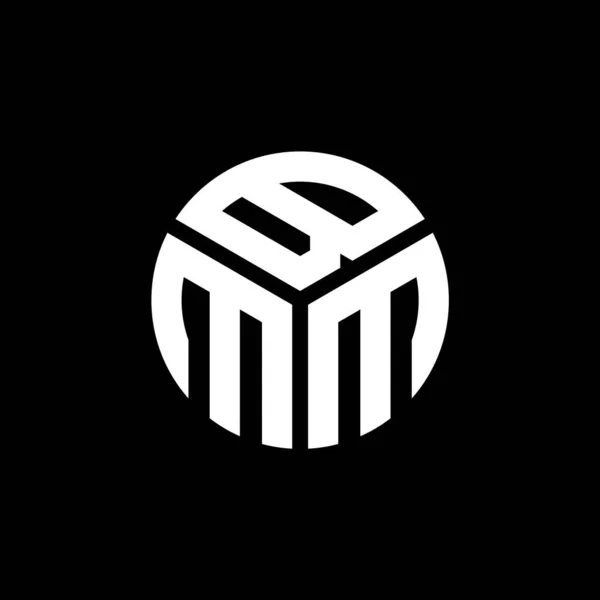 Diseño Del Logotipo Letra Bmm Sobre Fondo Negro Bmm Iniciales — Vector de stock