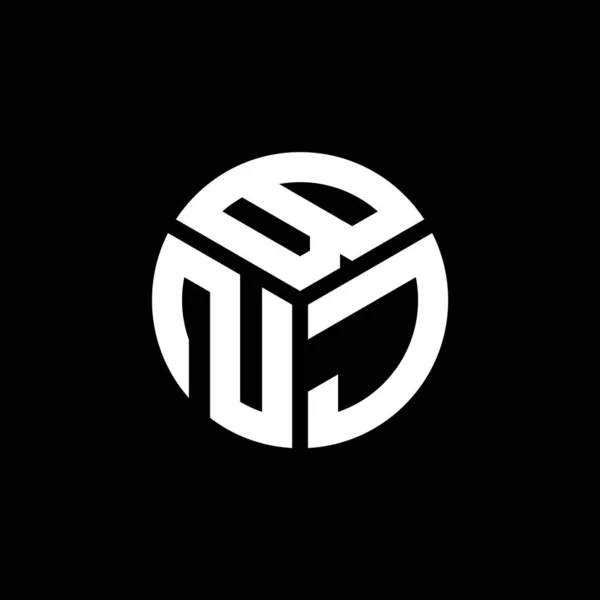 Bnj Logo Ontwerp Zwarte Achtergrond Bnj Creatieve Initialen Letter Logo — Stockvector
