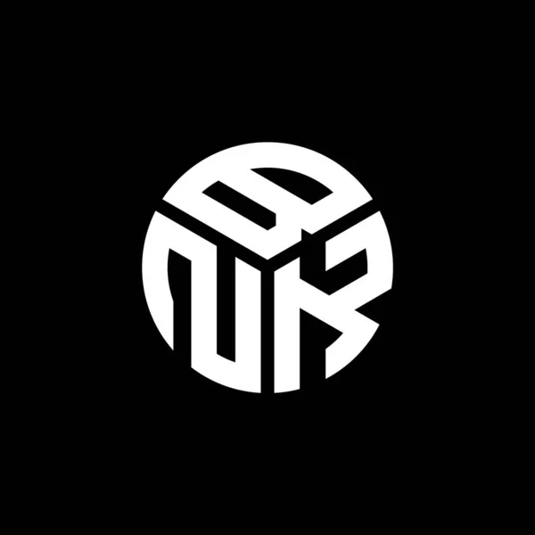 黒の背景にBnk文字のロゴデザイン Bnkクリエイティブイニシャルレターロゴコンセプト Bnk文字デザイン — ストックベクタ